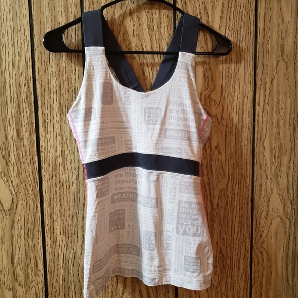 lululemon athletica Tops - Lululemon athletica Power Graphics White Tank 10